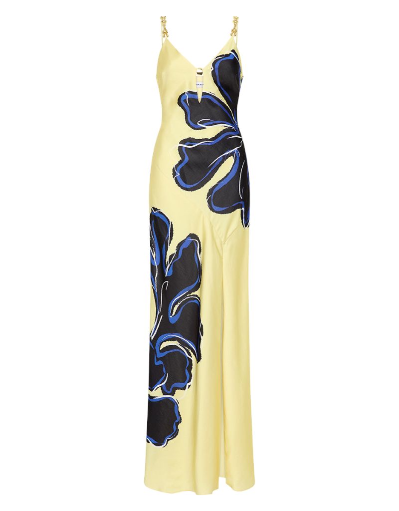 Rebecca Vallance Indigo Bloom Maxi Navy Yellow Floral Print