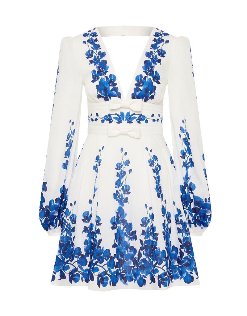 Rebecca Vallance Orchid Blues Mini Dress Vines Print ghost