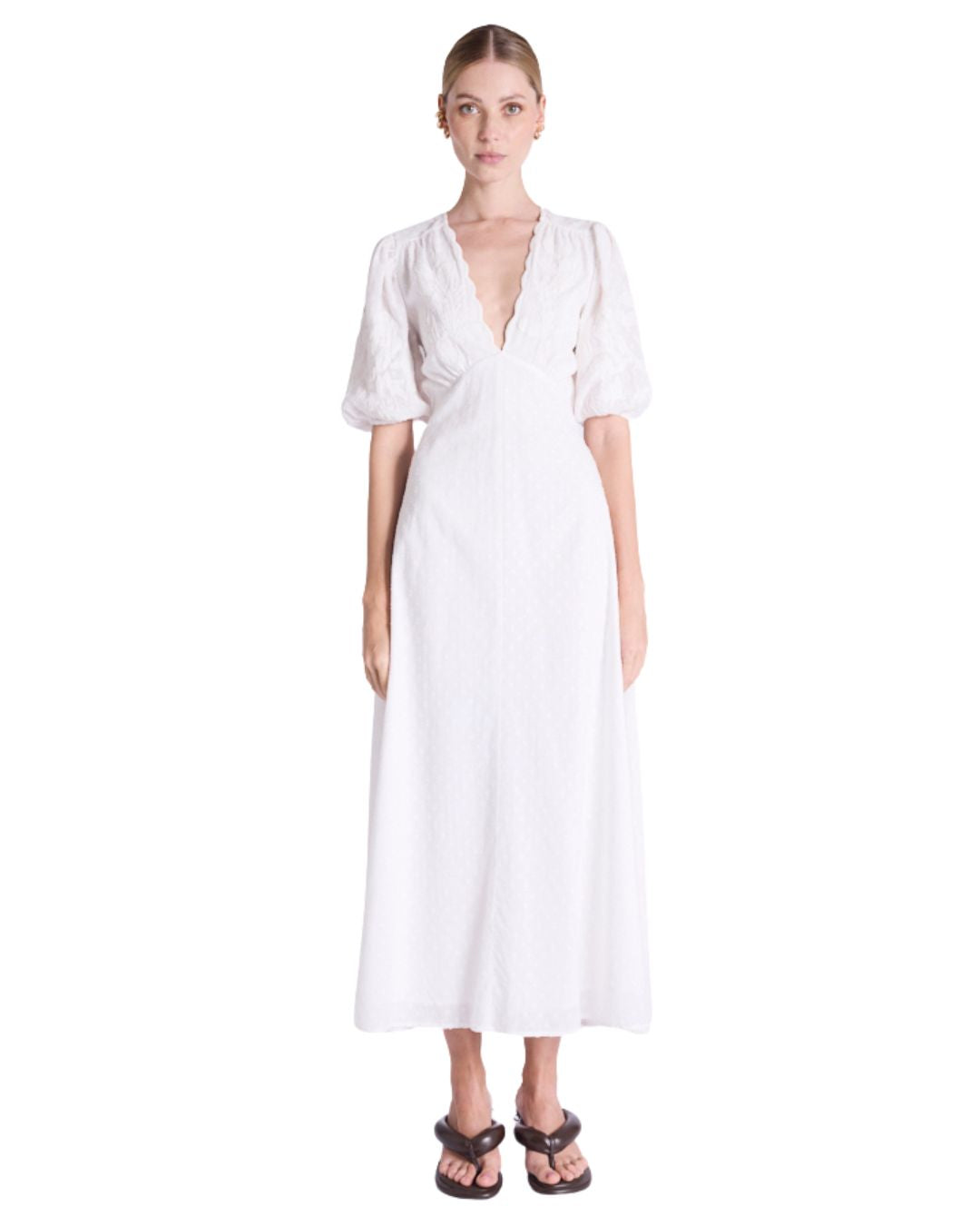 Riley Backless Long Dress Off White