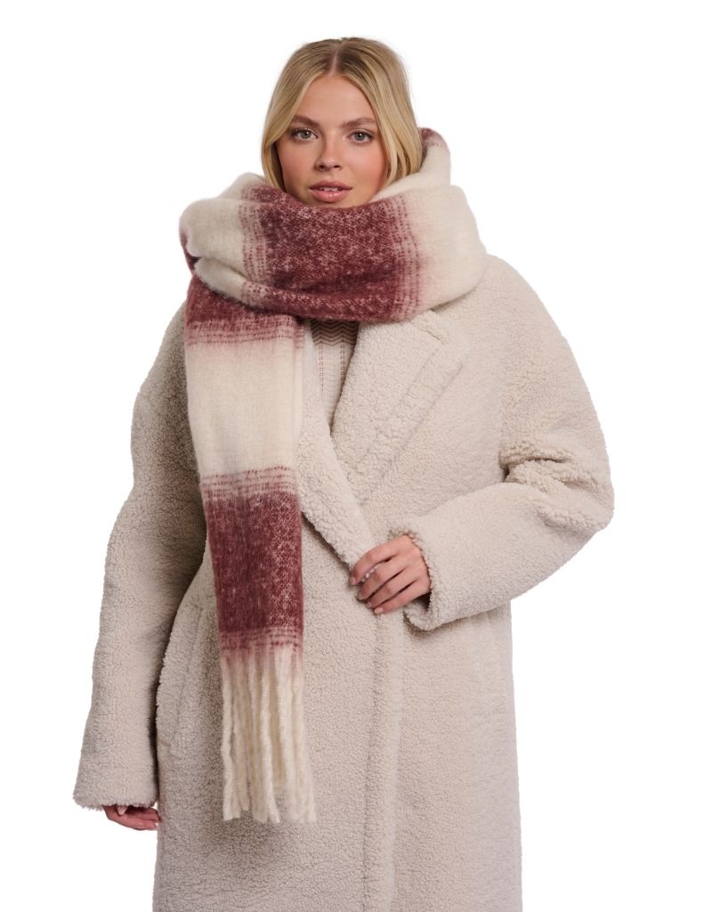 Rino & Pelle Erica Checkered Scarf Sangria Birch