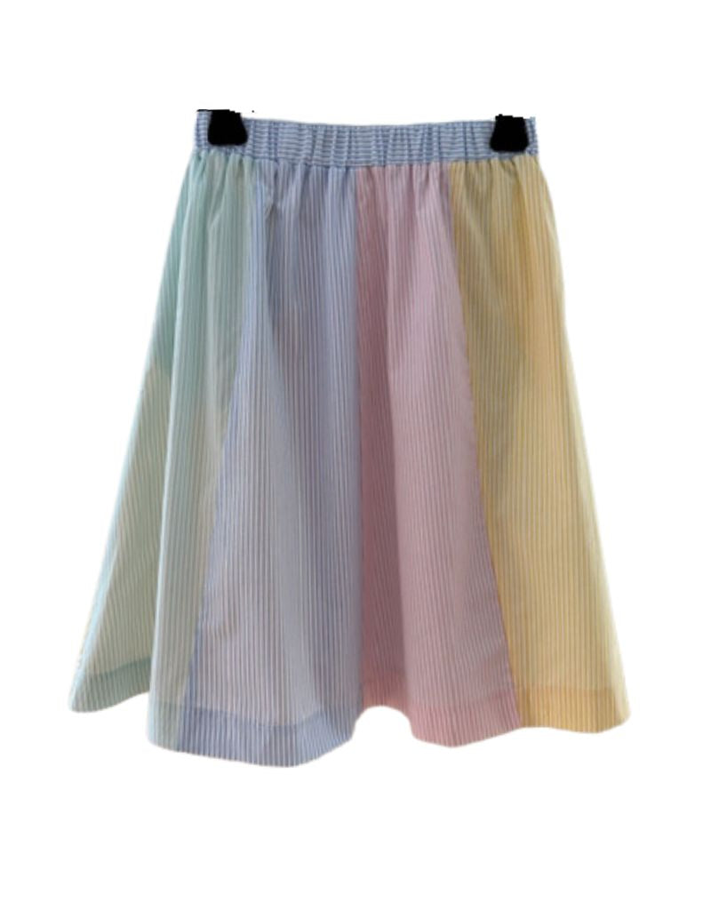 Rose Carmine Skirt Rayures Multicolor