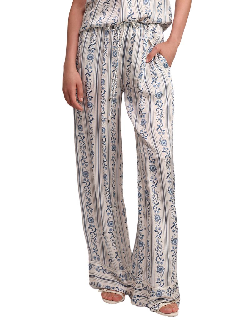 Sabina Musayev Palm Pants Ivory Print