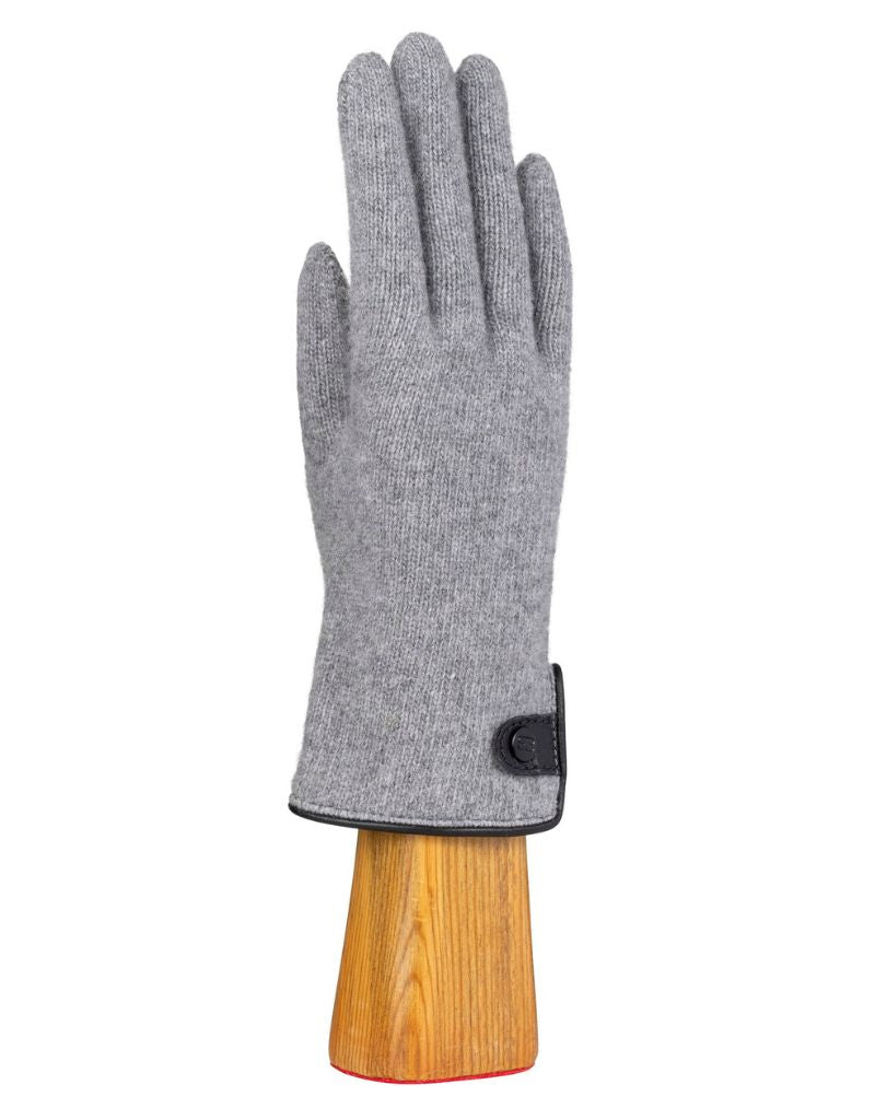 Santacana NST-LC-21 Wool and Cashmere Gloves Leather Badge - Gris