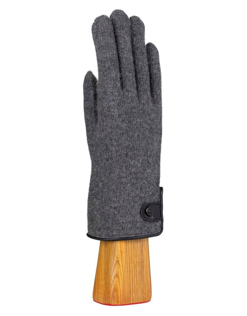 Santacana NST-LC-21 Wool and Cashmere Gloves Leather Badge - Marengo