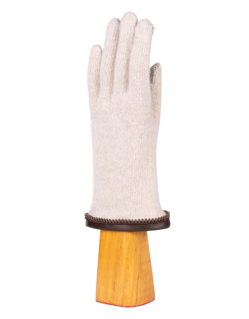 Santacana NST-LC-44 Wool and Cashmere Gloves Leather Piping and Zipper - Arena
