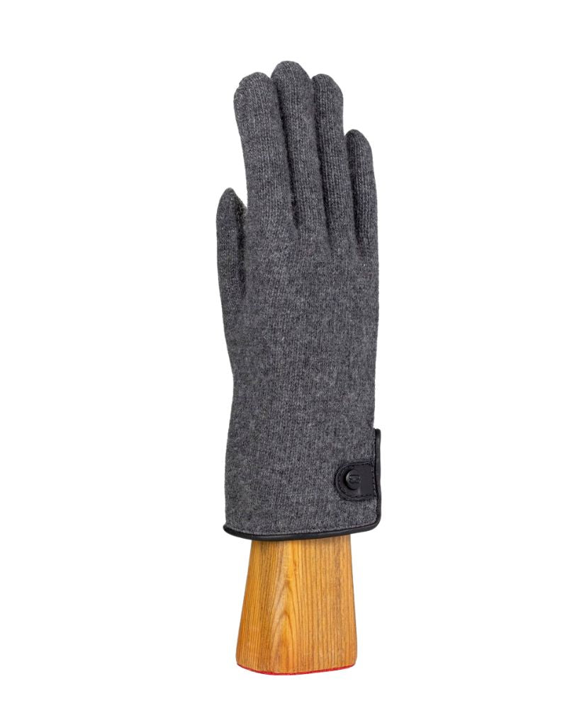 Santacana OST-LC-21 Wool and Cashmere Gloves Leather Trim and Badge Marengo