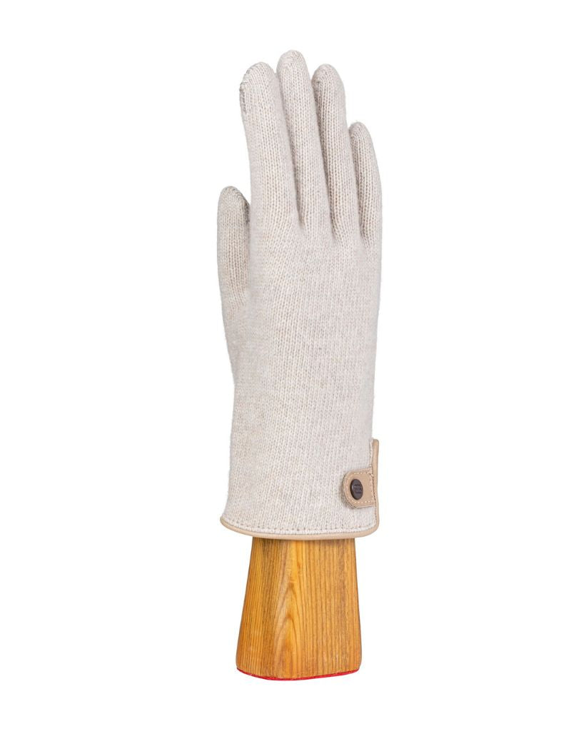 Santacana OST-LC-21 Wool and Cashmere Gloves Leather Trim and Button Arena