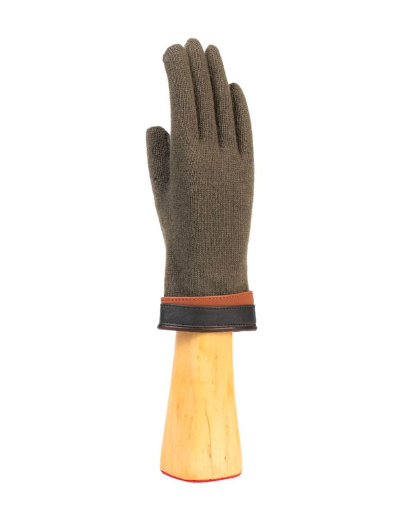 Santacana OST-LC-52 Wool and Cashmere Gloves Double Leather Trim Austria
