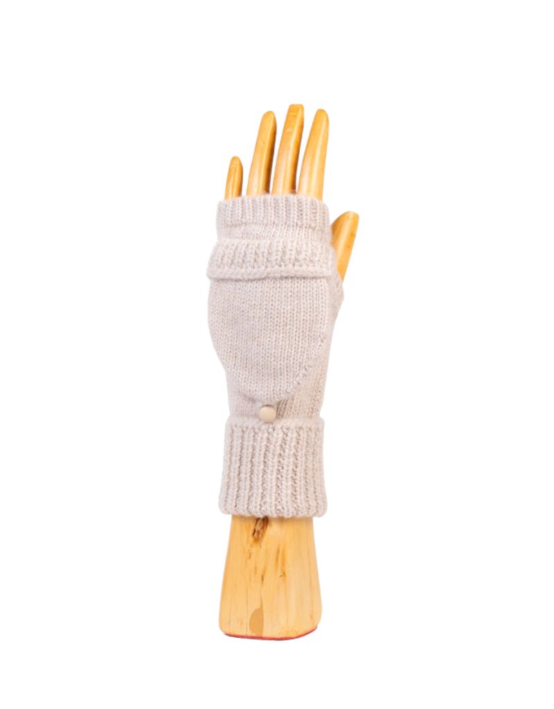 Santacana OST-LC-56 Wool and Cashmere Fingerless Gloves Hood Button Arena