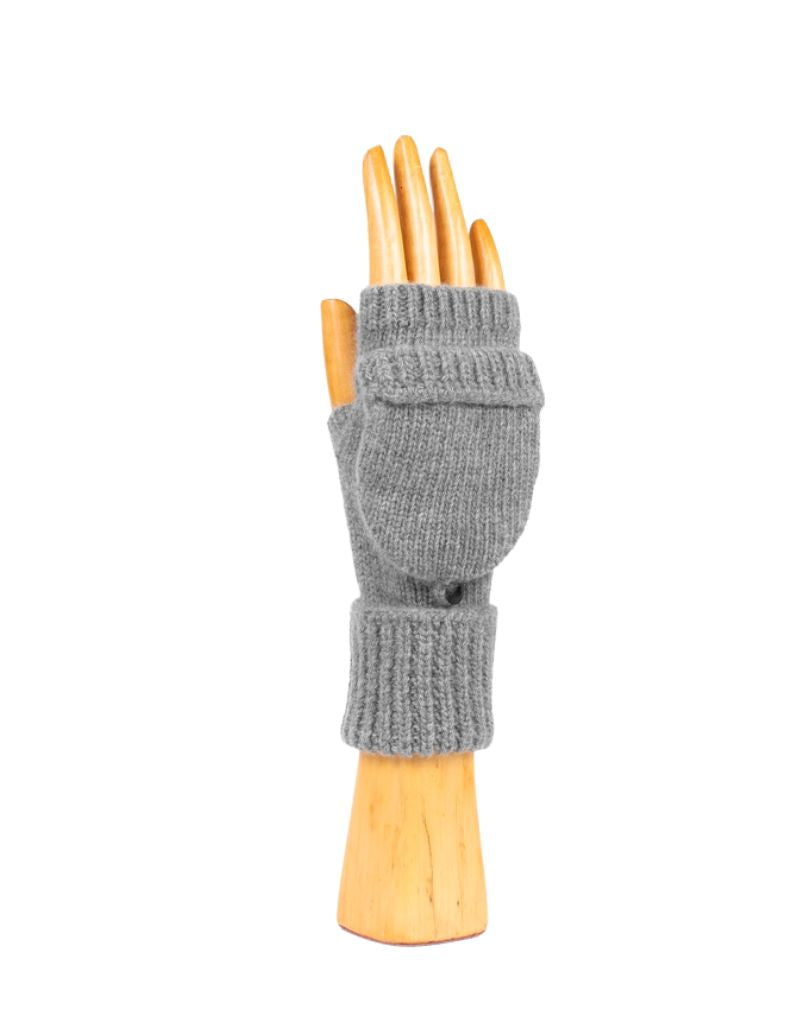 Santacana OST-LC-56 Wool and Cashmere Fingerless Gloves Hood Button Gris
