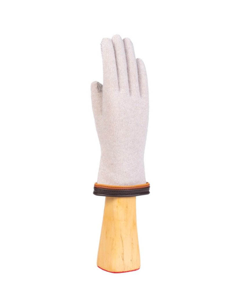 Santacana OST-LC-63 Wool and Cashmere Gloves Triple Leather Trim Arena