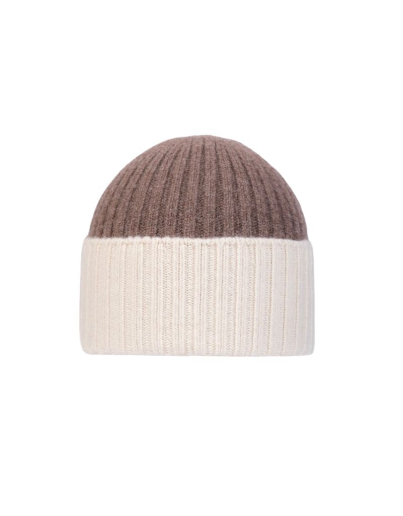 Santacana OST-LCG-13 Wool and Cashmere Bicolor Beanie Vison