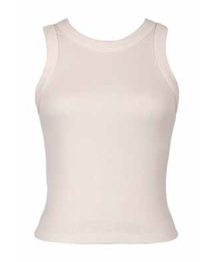 Ribbed Crop Tank Top Bone F26
