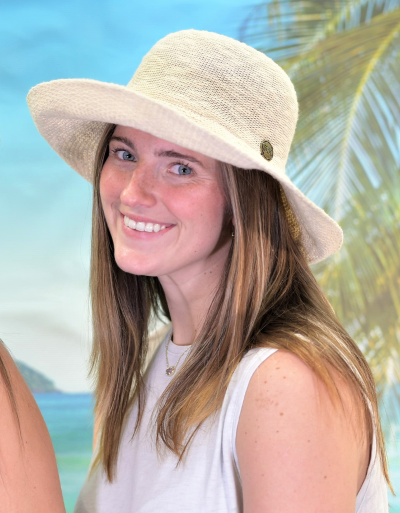 Shihreen 16S-0365 White Cotton Blend Large Brim Hat 23