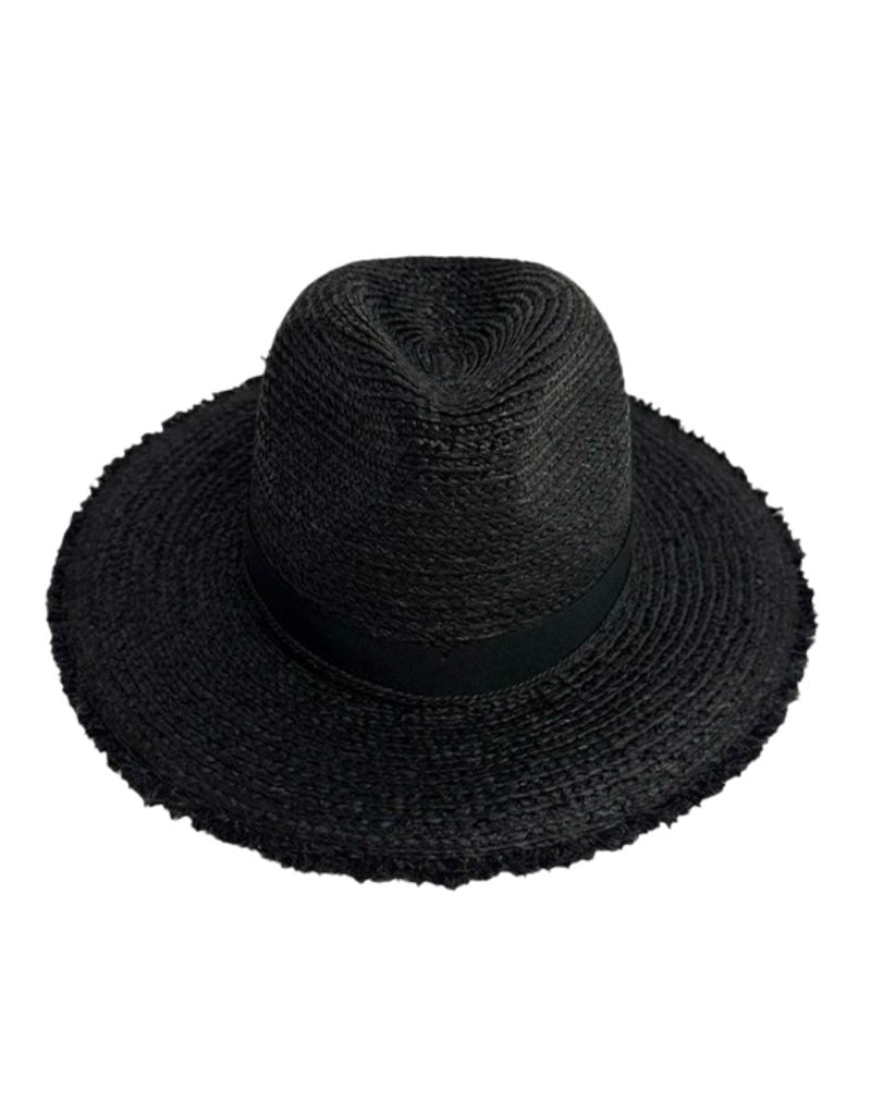 Shihreen | 25S-0217 Raffia Fedora Straw Hat Fringed Brim  display picture 2
