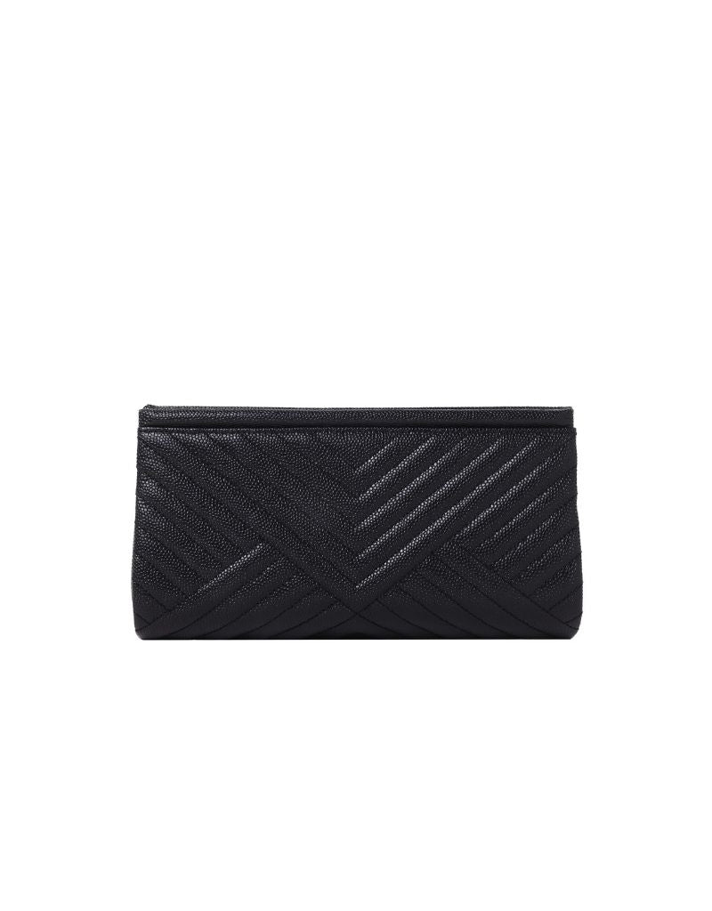 Sondra Roberts Quilted Clutch in Caviar Leather SRB-L2489 Black