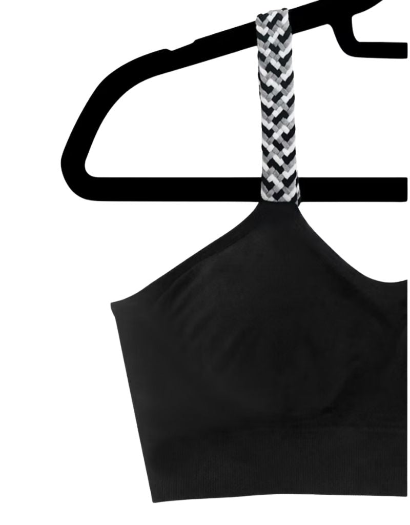 Strap-Its Black Bra with Attached Woven Strap