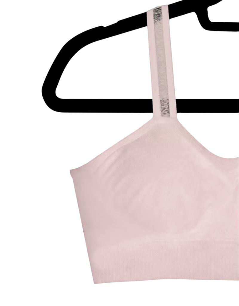Strap-Its Pink Bra with Attached Pink Sheer Strap