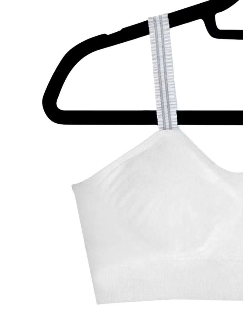Strap-Its White Bra with Attached White Ruffle