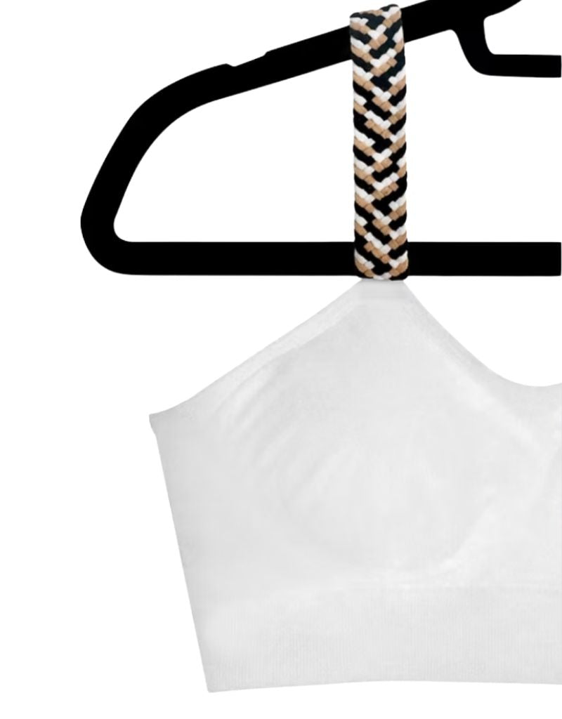 Strap-Its White Bra with Attached Woven Strap