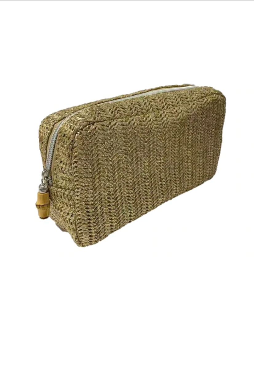 TRVL Glam Bag Straw Metallic Gold