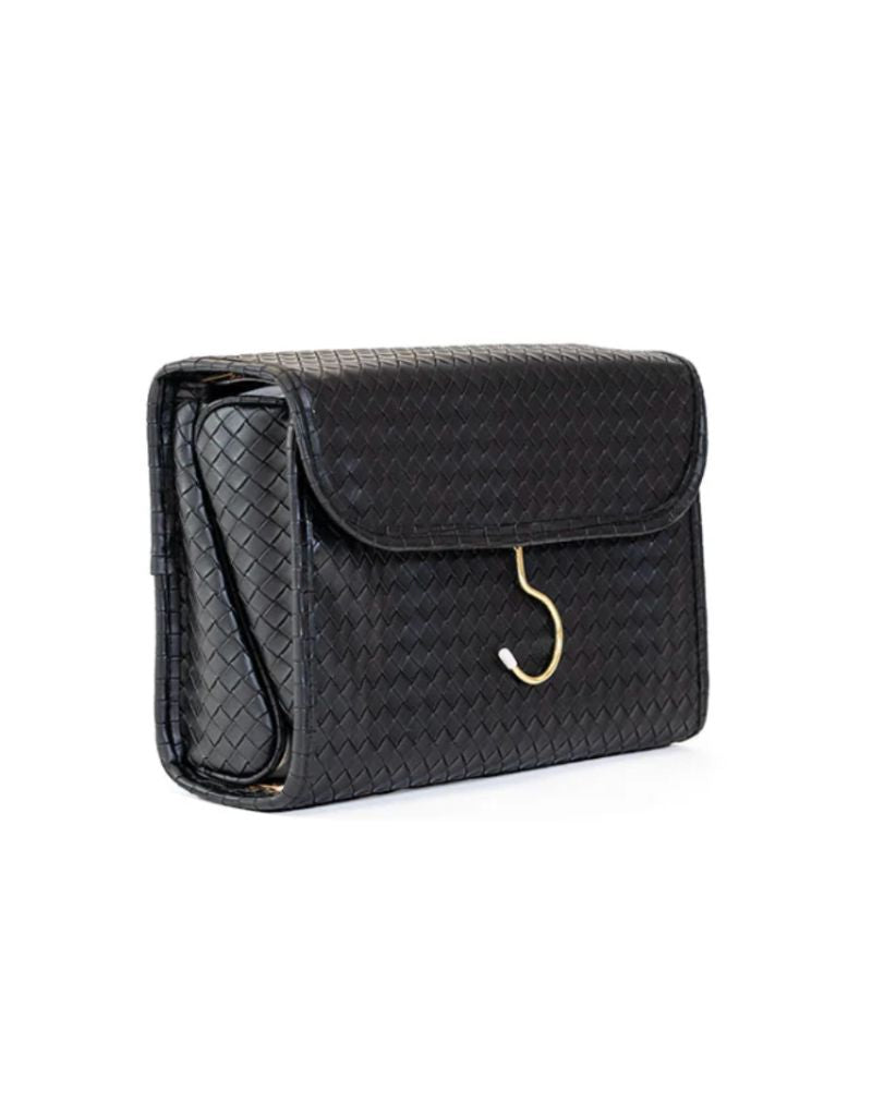TRVL Luxe Hanging Toiletry Case Woven Jet
