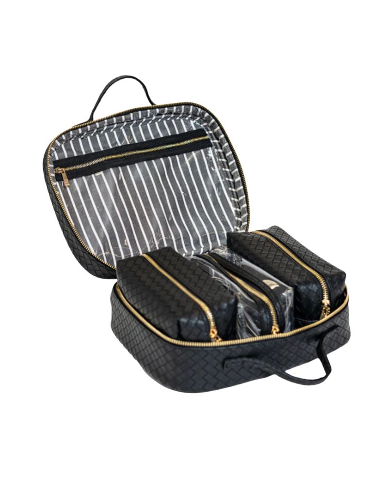 TRVL Luxe TRVL2 Cosmetic Toiletry Case Woven Jet