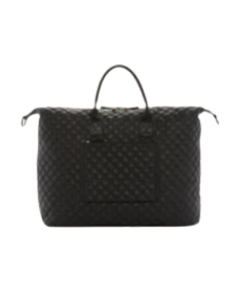 TRVL Overpacker Black Quilted Duffel Lined in Provence