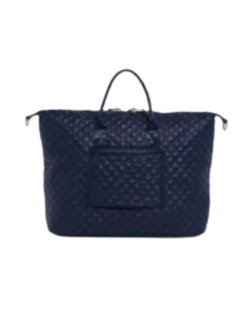 TRVL Overpacker Navy Quilted Duffel Lined in Antibes