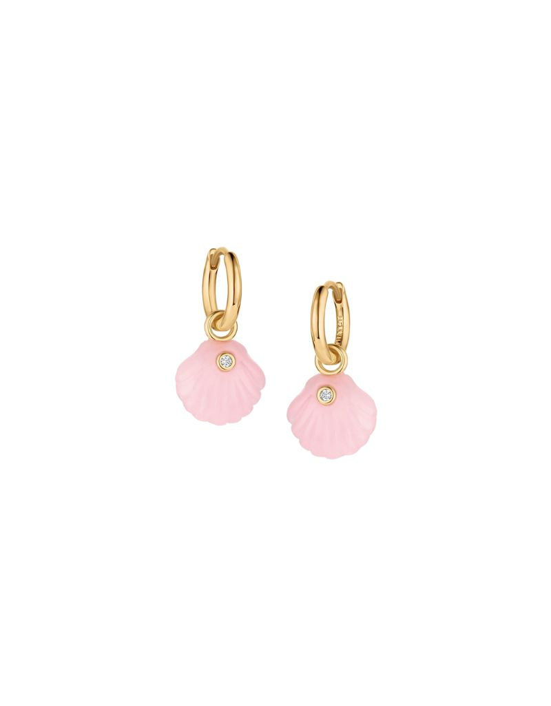 Thatch Coquille Pink Jade Hoop Earrings
