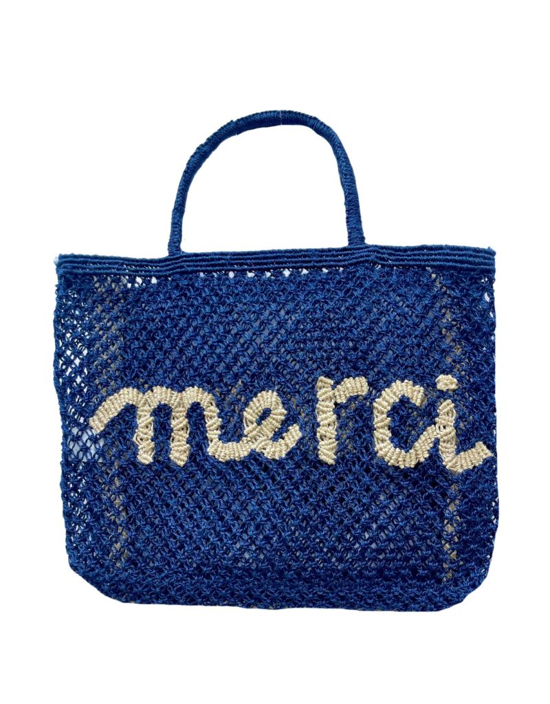 The Jacksons Large Word Merci Indigo Natural