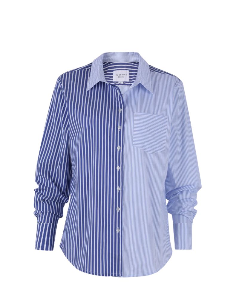 The Shirt by Rochelle Behrens The Boyfriend ShirtNavy/Sky Multi