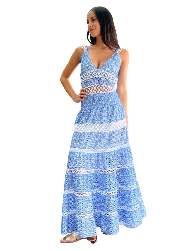 Theodora | Chloe Dress Blue