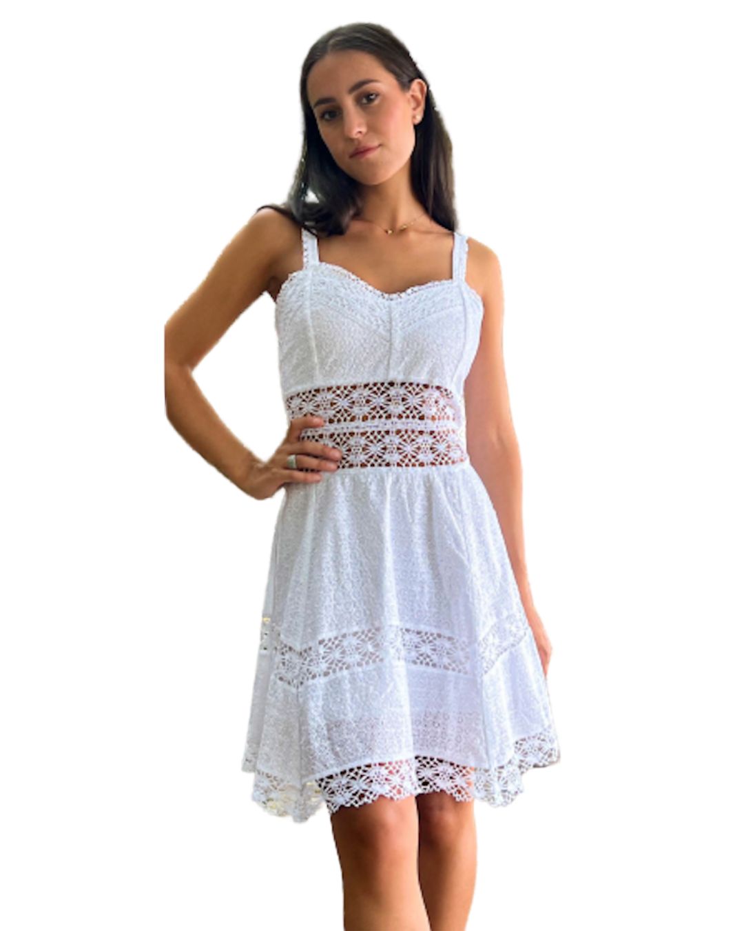 Theodora Panama Mini Dress White