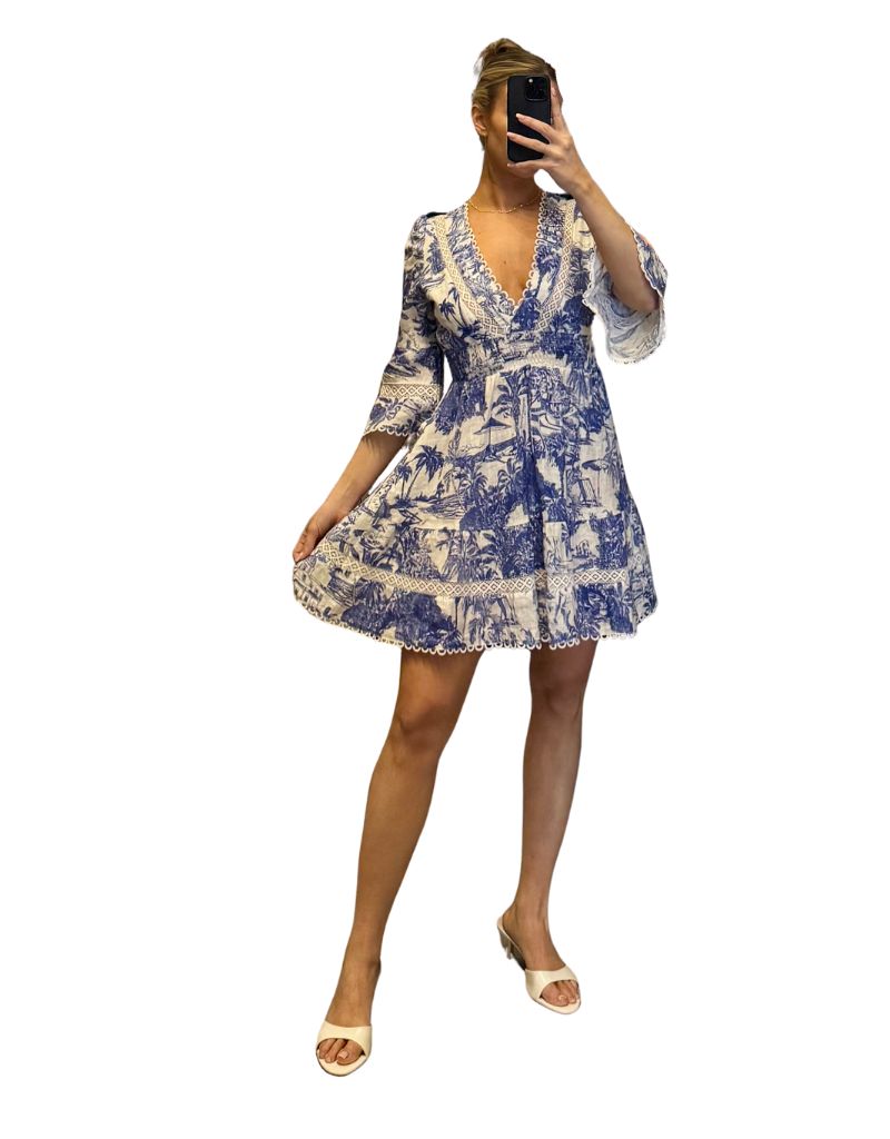 Dress Veleno Short Blue Toile