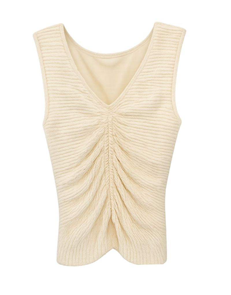 Flip Ruched Tank Ivory Tully
