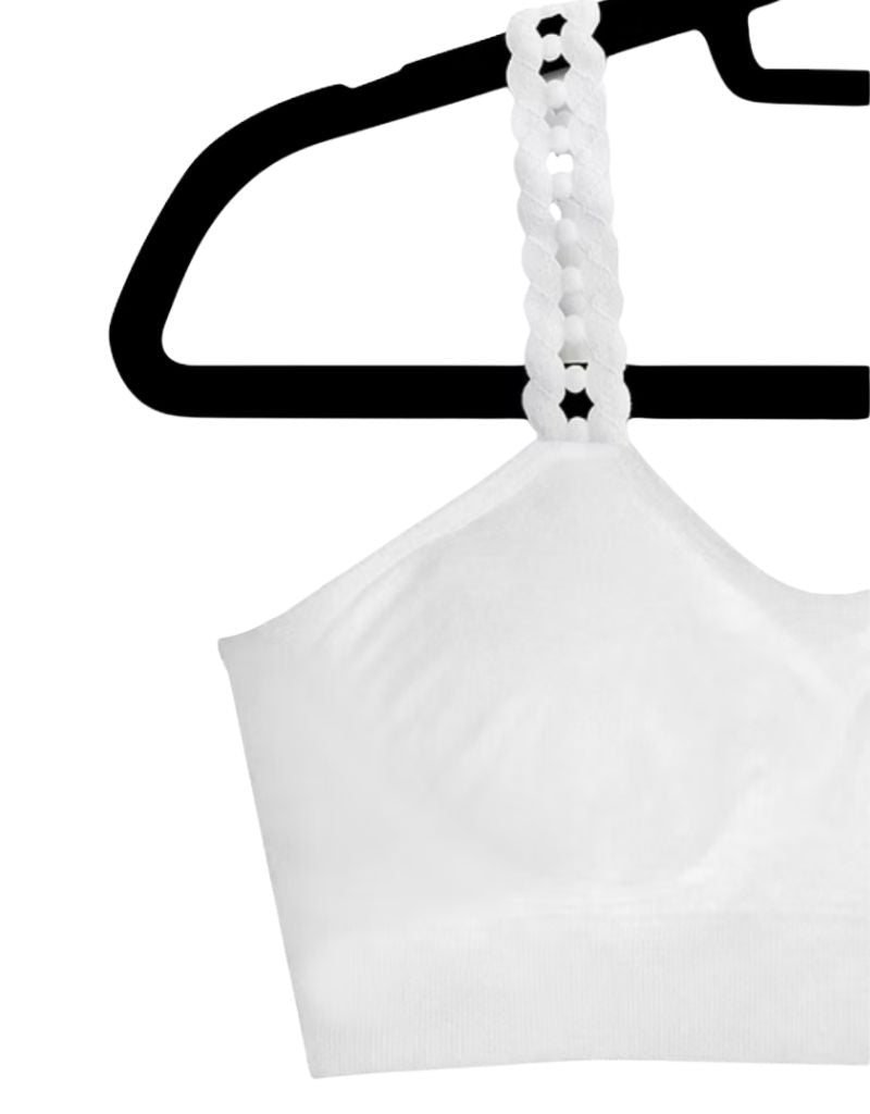 White Bra With Attached Loop Strap