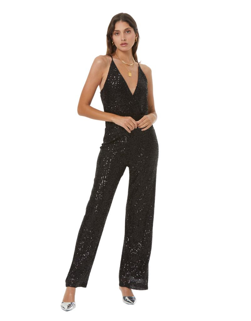 Young Fabulous & Broke Maxim Sequin Jumpsuit Black