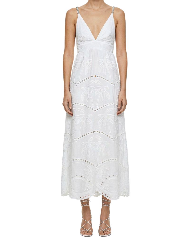 Bohemian Palms Gown White Su26