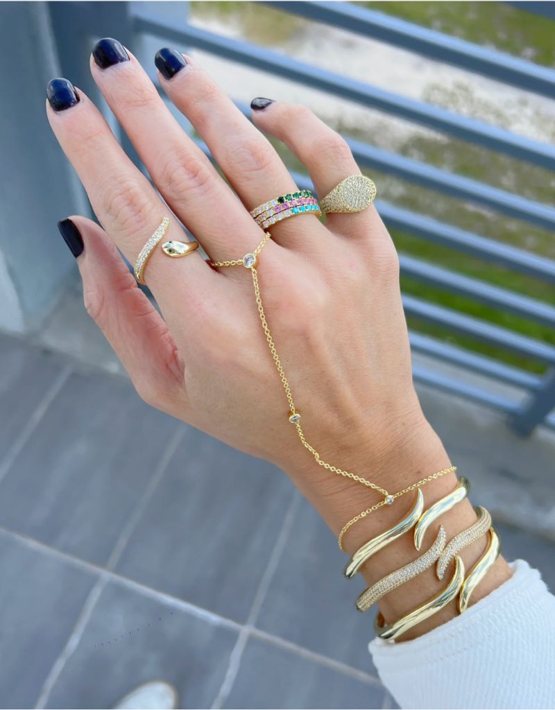 Bezel Hand Chain Gold