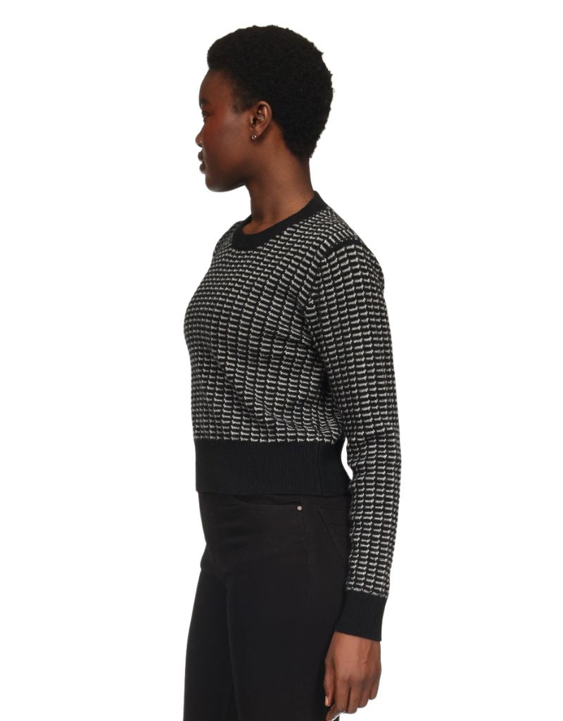 Etheral Stitch Crew Black Organic White F26