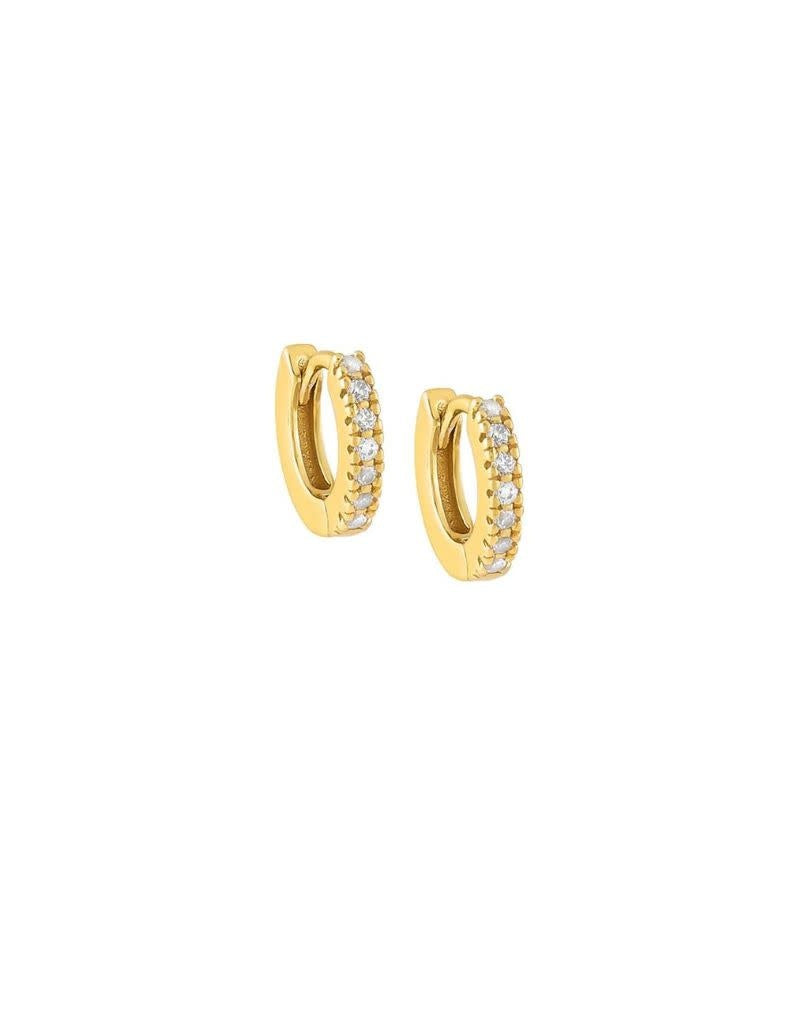 A163GLD CZ Mini Huggie Earring 10mm Gold