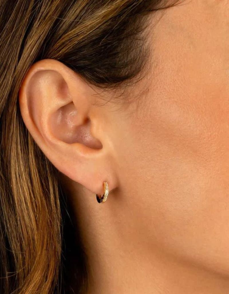 A163GLD CZ Mini Huggie Earring 10mm Gold