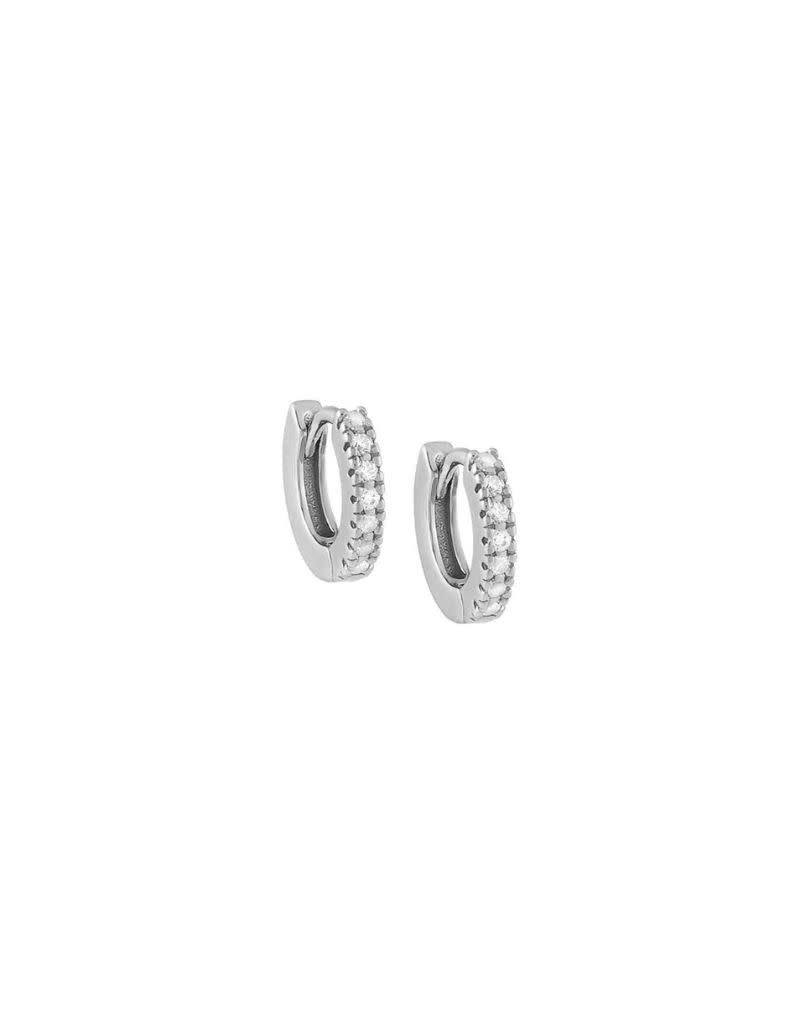 A365SIL CZ Mini Huggie Earring Silver 10mm