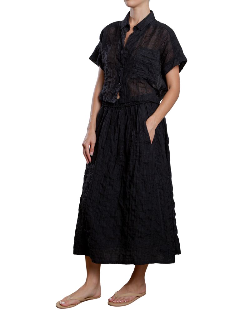 Claudia Skirt in Embroidery Black