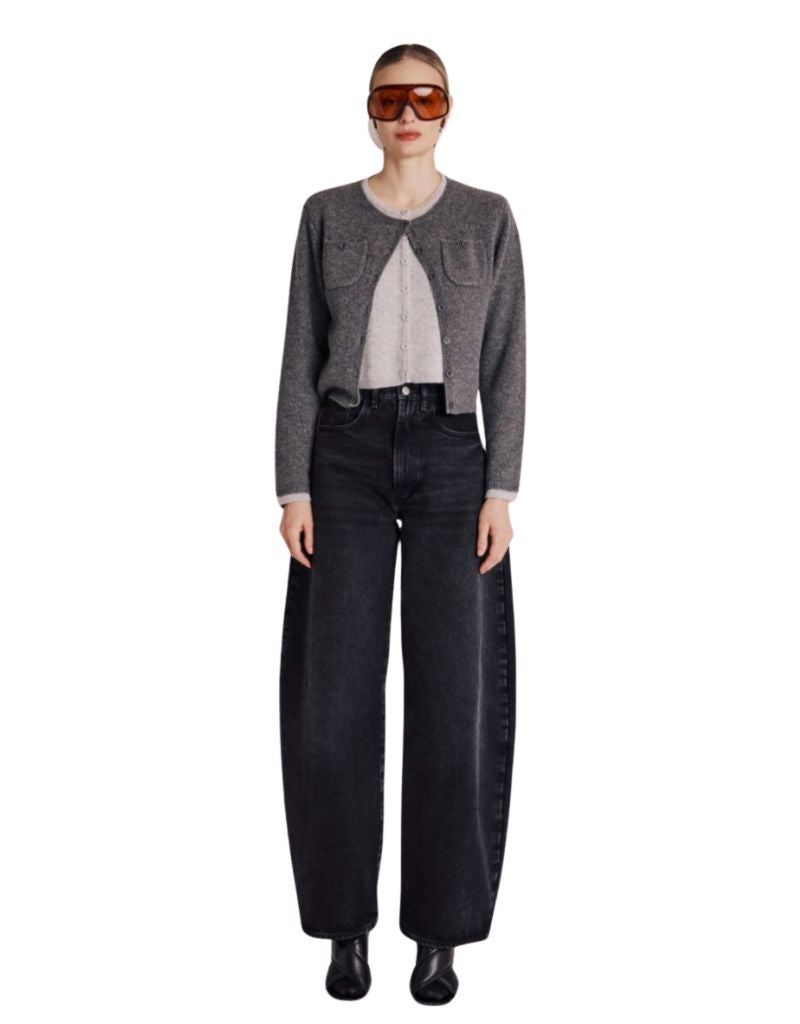 Gigi Double Gilet Cardigan Grey Mix