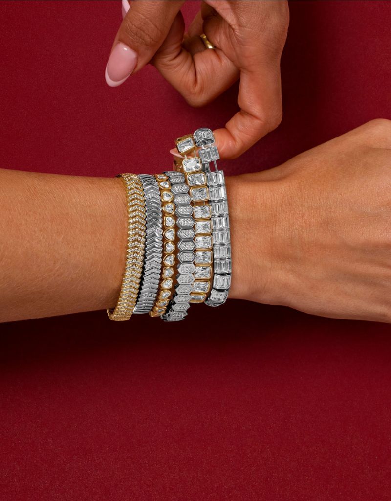 Shield Spark Stretchy Bracelet Silver