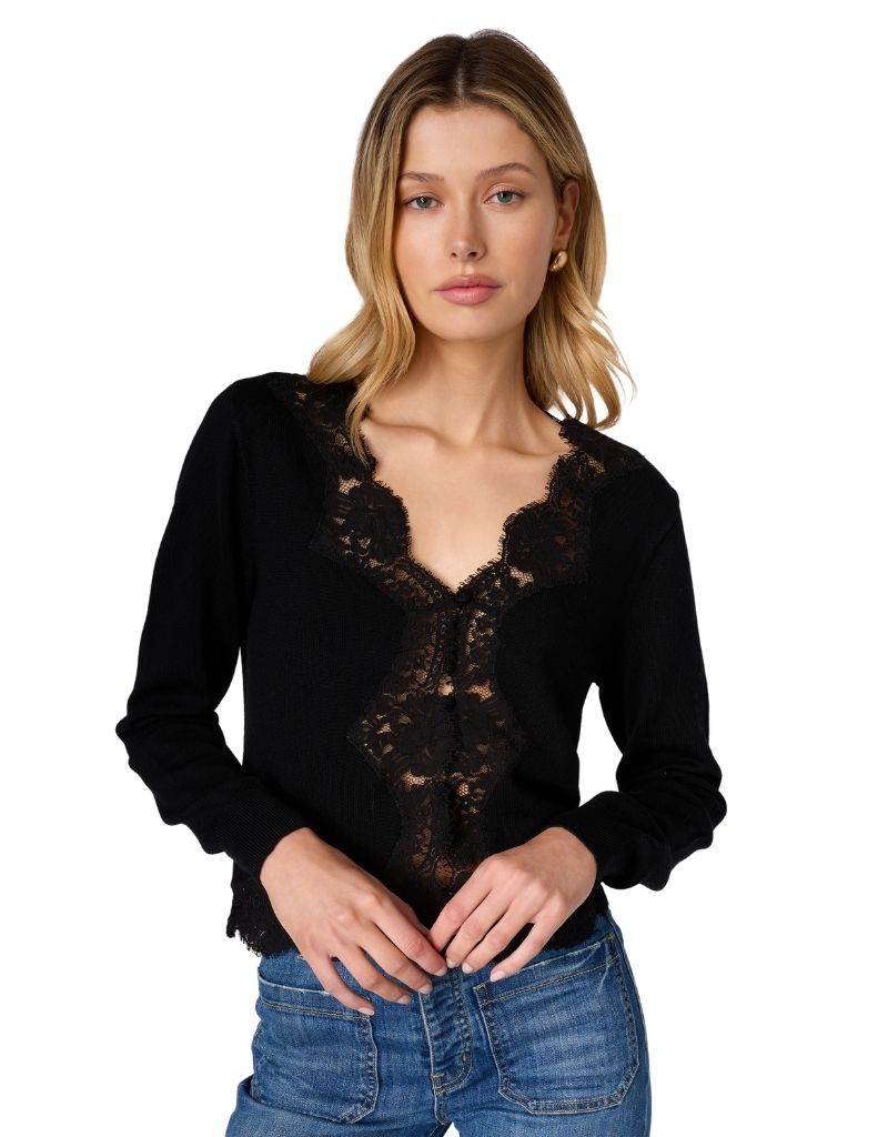 Sanders V Neck Cardigan Black H26