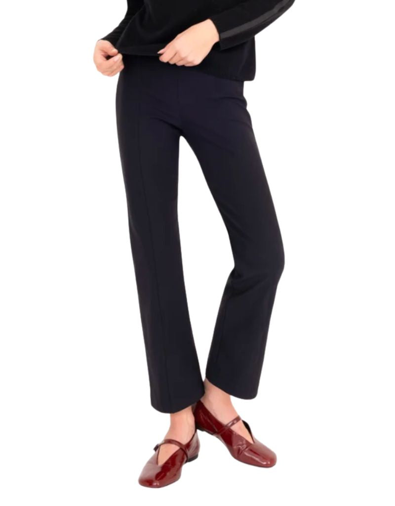Elan Tech Stretch Cropped Trouser With Vegan Leather Piping F26