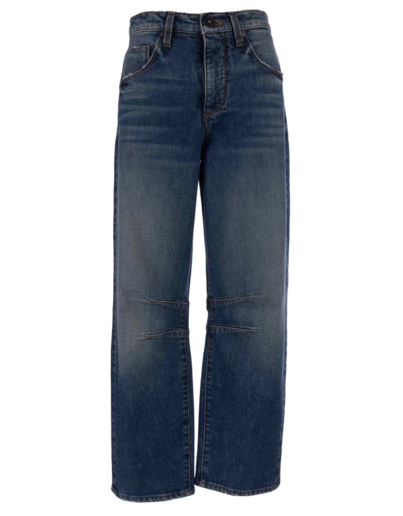 Jack Barrel Slouchy Straight Leg Raw Hem Medium Whistler Wash